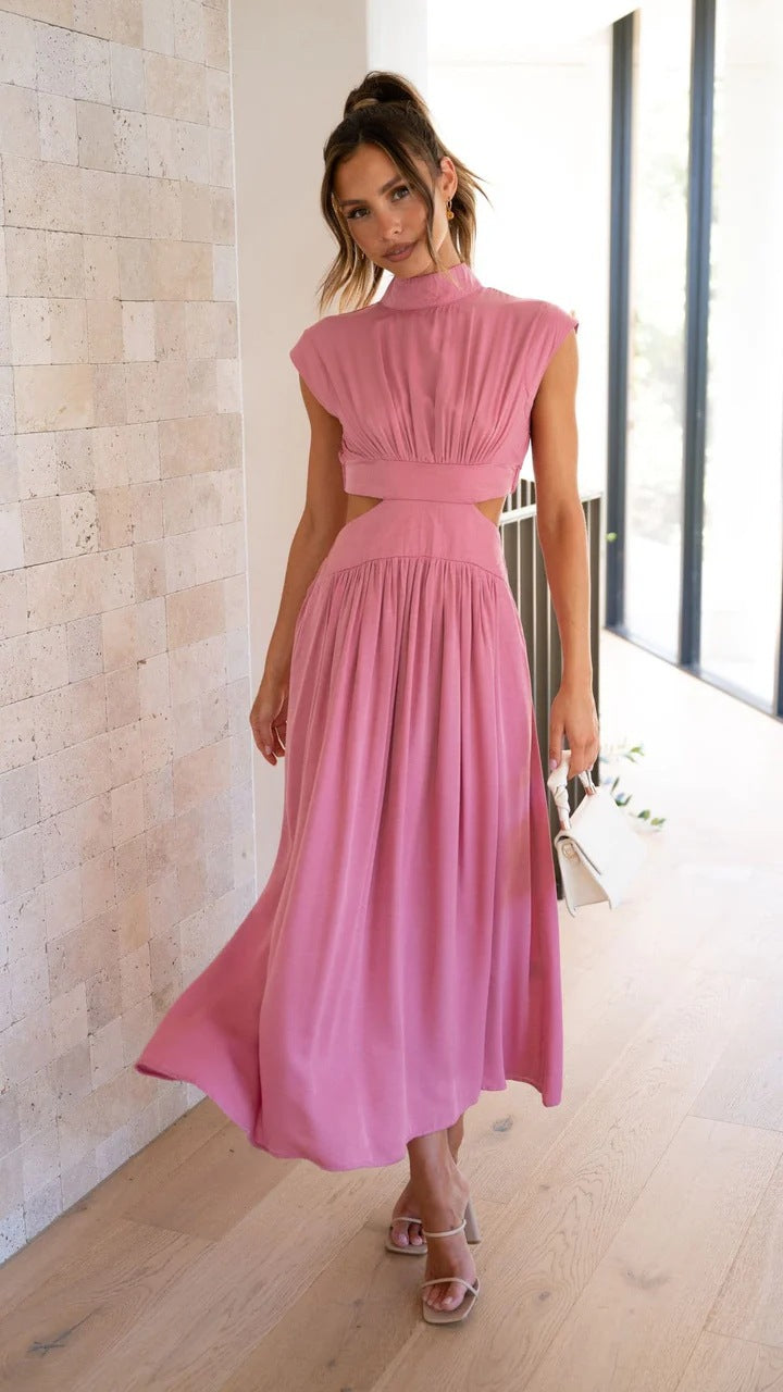 Solid Color Sleeveless Dress