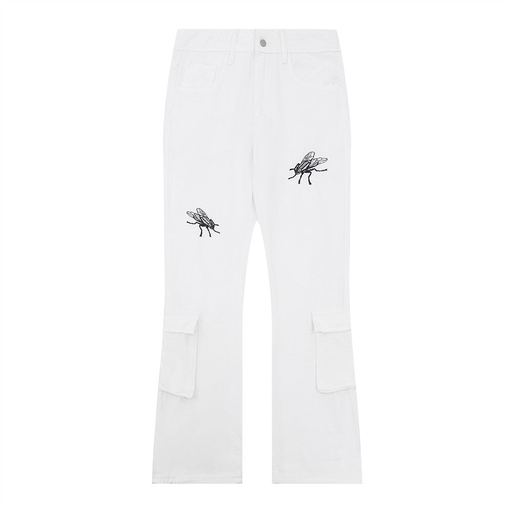 Men's Multi-pocket Denim Bell-bottom Pants