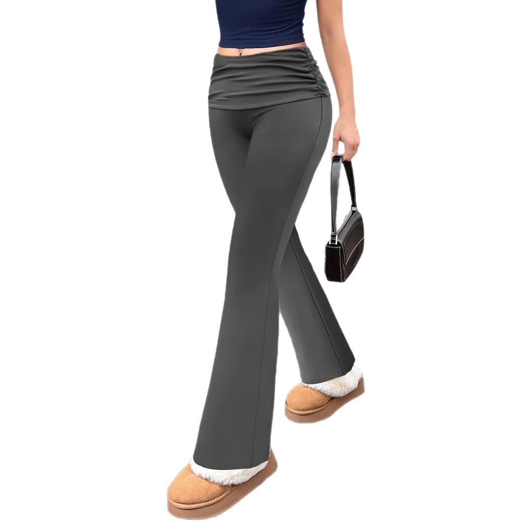 Personalized Knit Leggings With A Ruched Fold-over Waistband