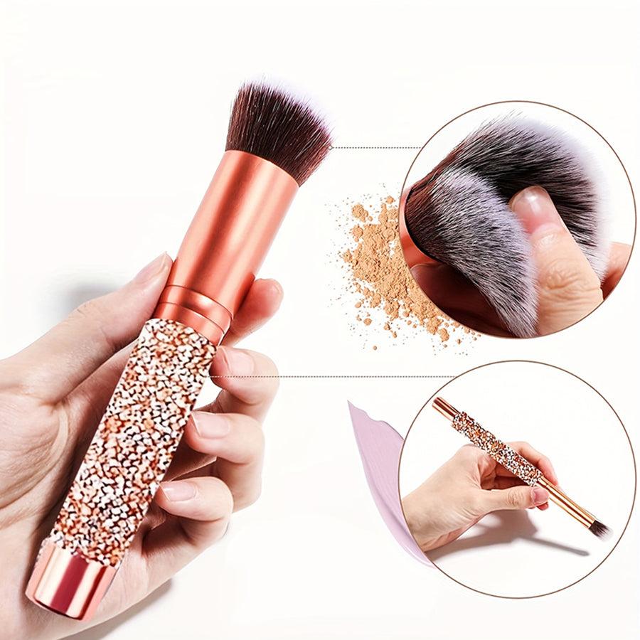 10Pcs Luxury Makeup Brush Set Diamond Rivet Handle Design Crystal Makeup Brush